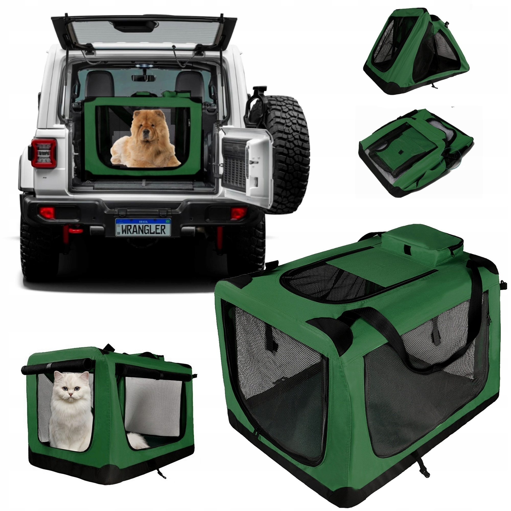 Levně Přepravka Do Auta Skládací Pro Velkého Psa 95x65x65cm XL
