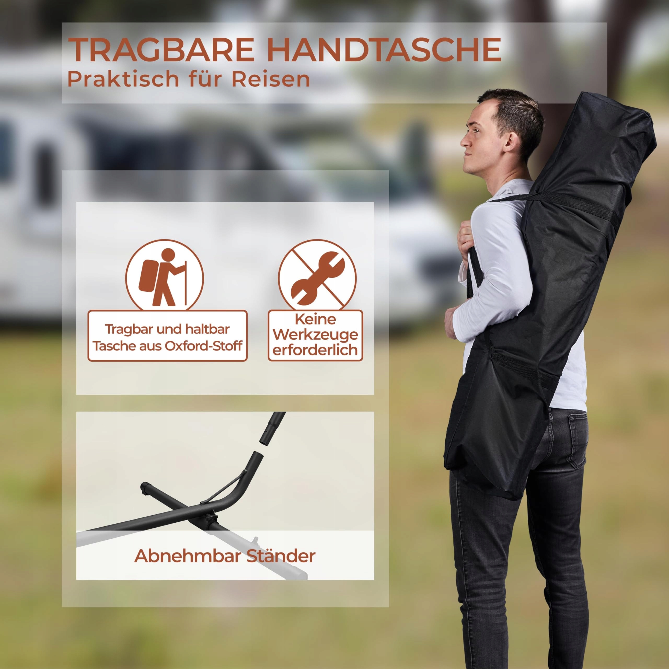 YAHEETECH Hamak Zestaw Dwuosobowy 205kg Wewnątrz/Zewnątrz — miniatura 4