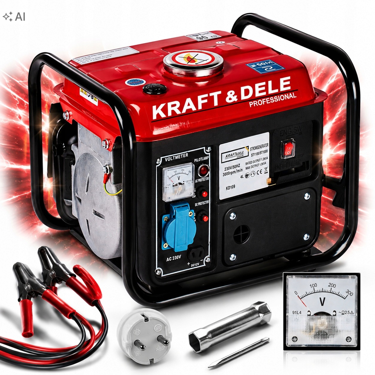 Generátor 1200 W Kraft&dele KD109 Generátor Proudu 230 V