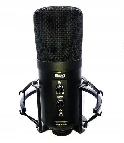 Stagg SUSM60D Mikrofon Pojemnościowy Usb Z Interfejs Koszyk Shock Zestaw