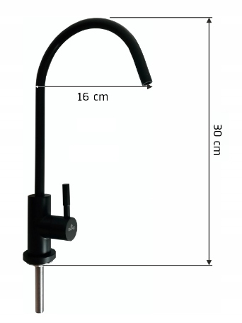 WYLEWKA POJEDYNCZA NOWOCZESNA KRANIK DO FILTRA WODY CZARNY MAT BERG BLACK EAN (GTIN) 5905490469090