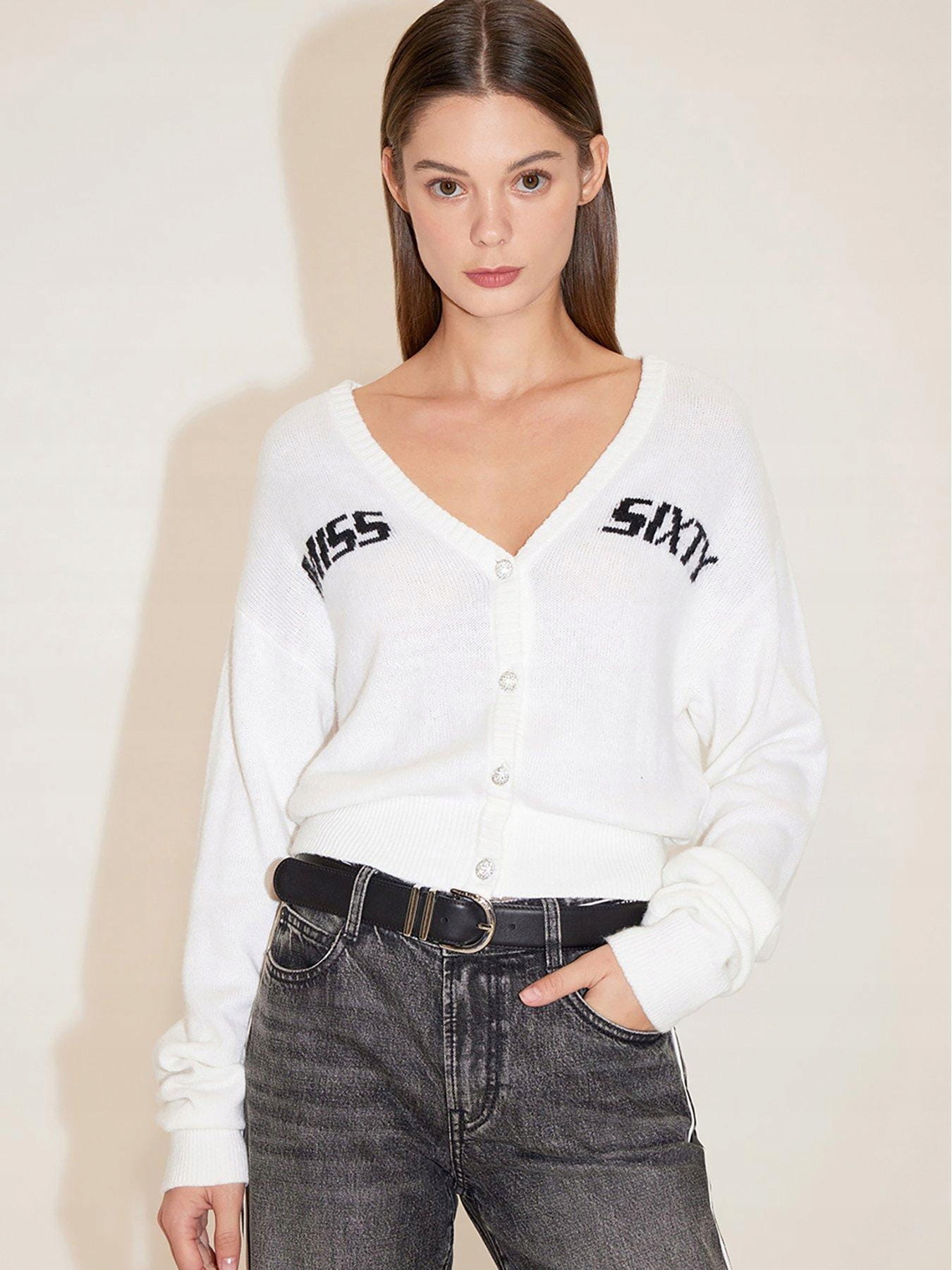 Miss Sixty Smetanový Svetr Zdobený Knoflíky (M)