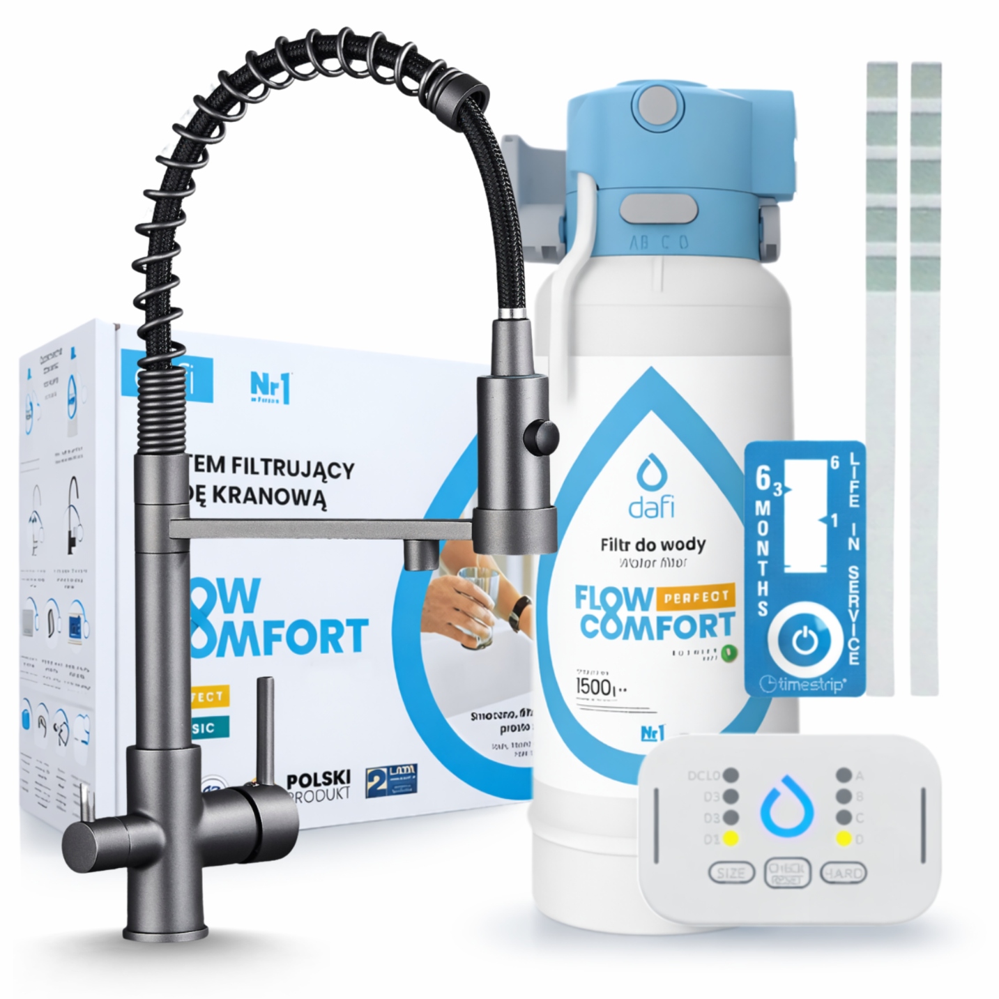 Kuchyňský Kohoutek Na Vodní Filtr Grafit A Filtr Pod Dřez Dafi Flow Comfort D-1