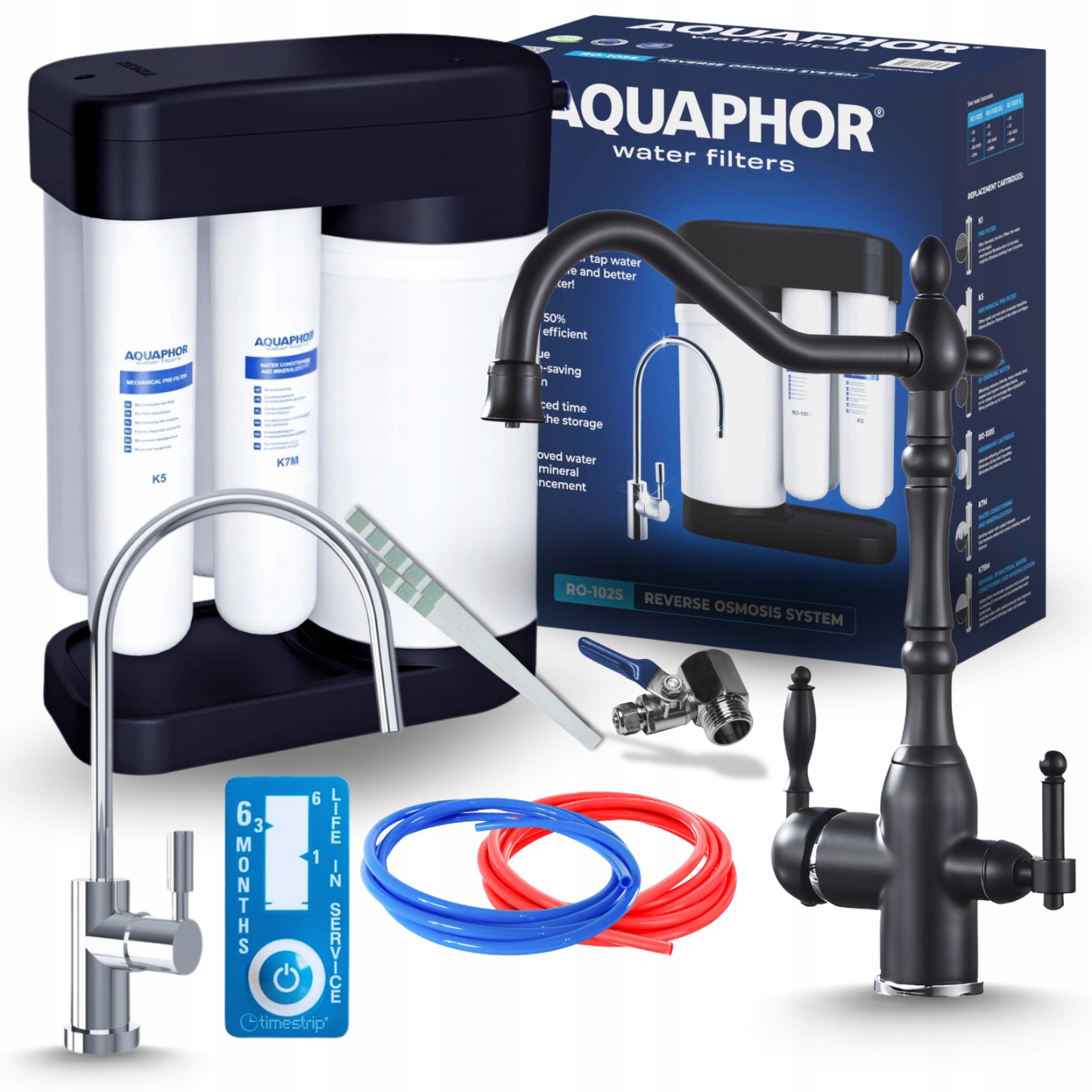 Čierna Batéria Na Dosku Do Kuchyne A Filter Aquaphor 102S Reverzná Osmóza