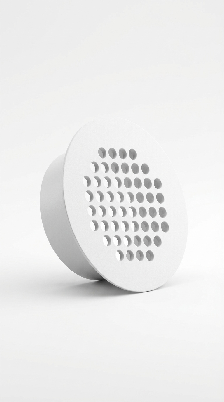 Ventilační mřížka autoaktivní fi100 -bílá-V2-kovová-TEPLÝ spořič