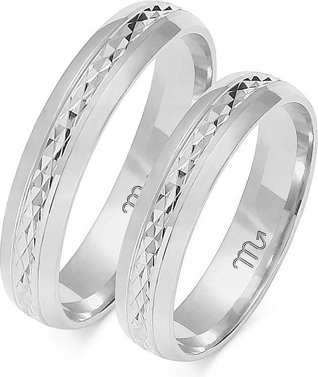 Zlaté moderní bílé snubní prsteny 14K 585, rok 11 12 13, jedinečný svatební vzor