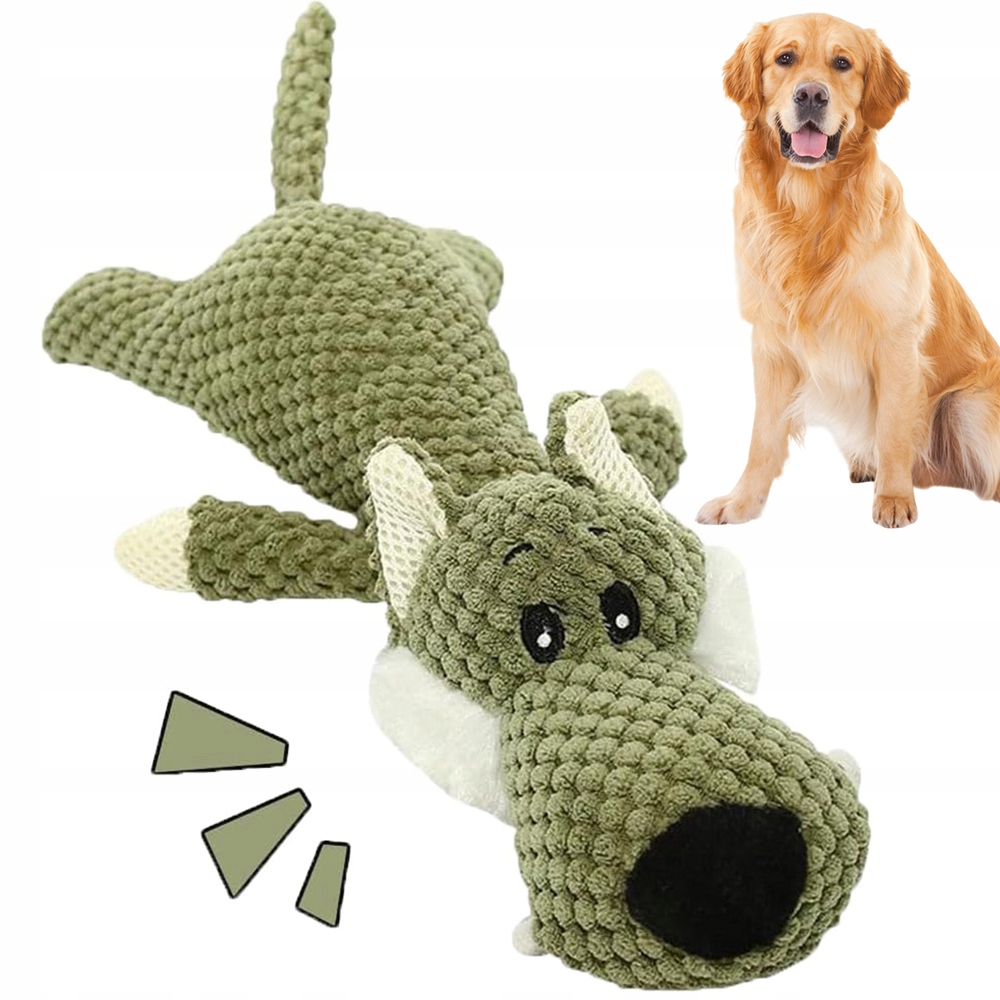 Levně Hračka Pro Psy Velký Plyšový Vlk Antistresový Interaktivní Hračky 36 CM