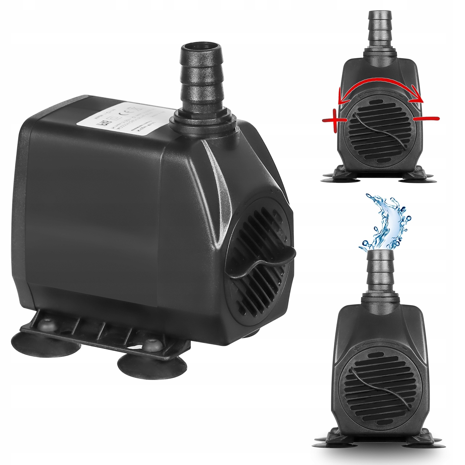 WYDAJNA CICHA POMPA OBIEGOWA DO MAŁEGO OCZKA WODNEGO 2500L/H Wydajność pompy l/h 1601 - 2500 l/h