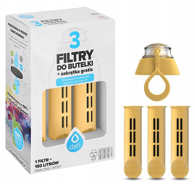 

3pak filtrów do butelki Dafi zakrętka