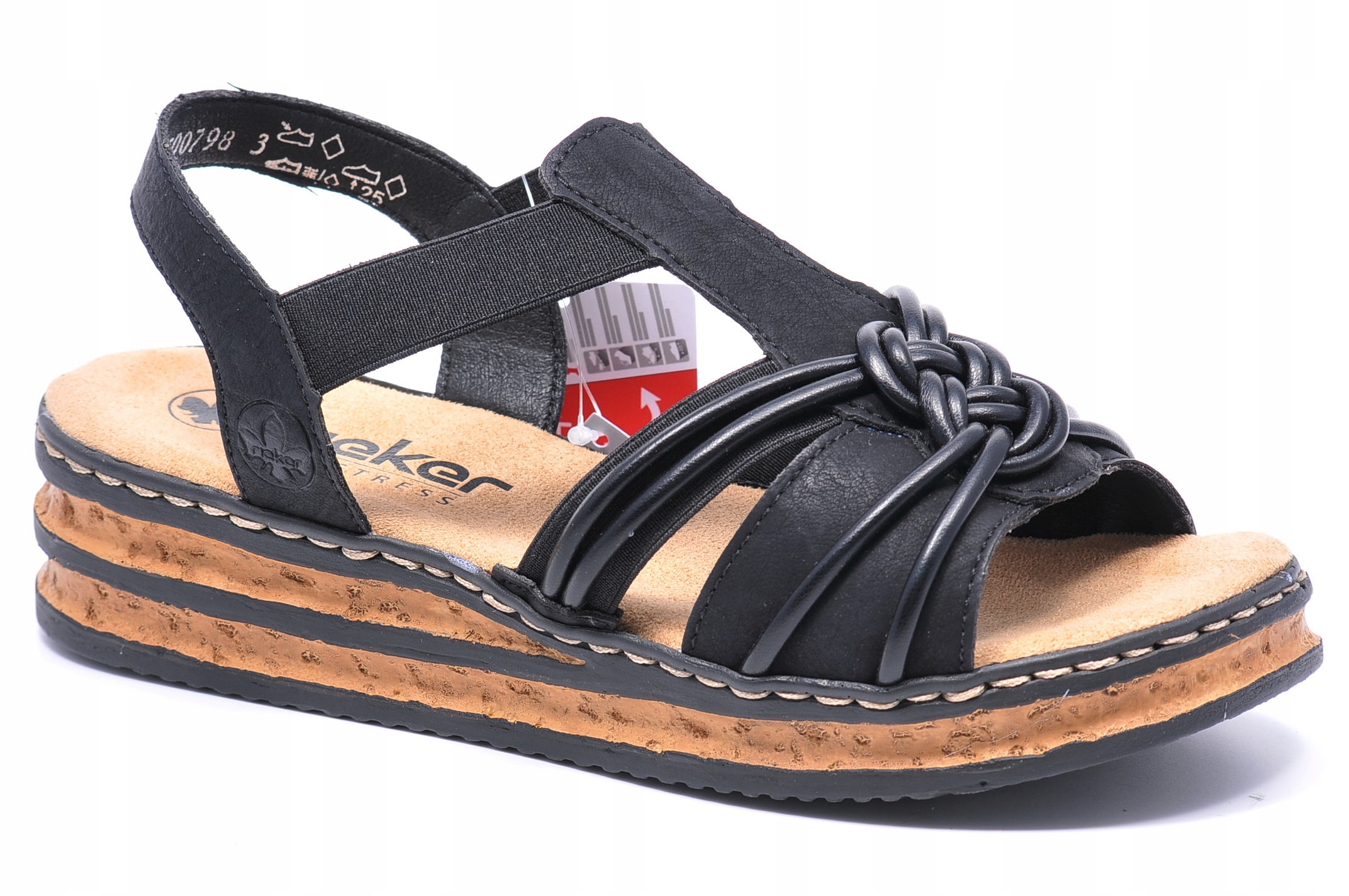 Sandály Rieker 62969-00 Černé Velikost 37