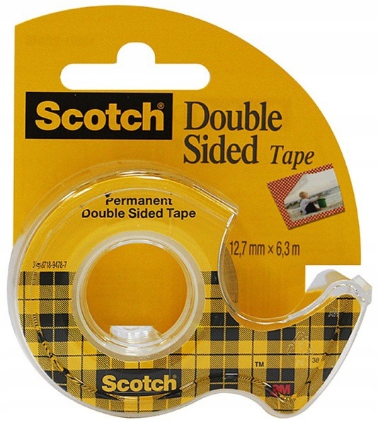 

Taśma klejąca dwustronna Scotch 12x6,3m+dysp.
