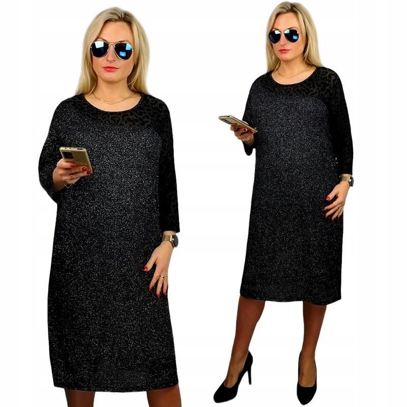 

Modna Wizytowa Sukienka Prosta 46 48 50