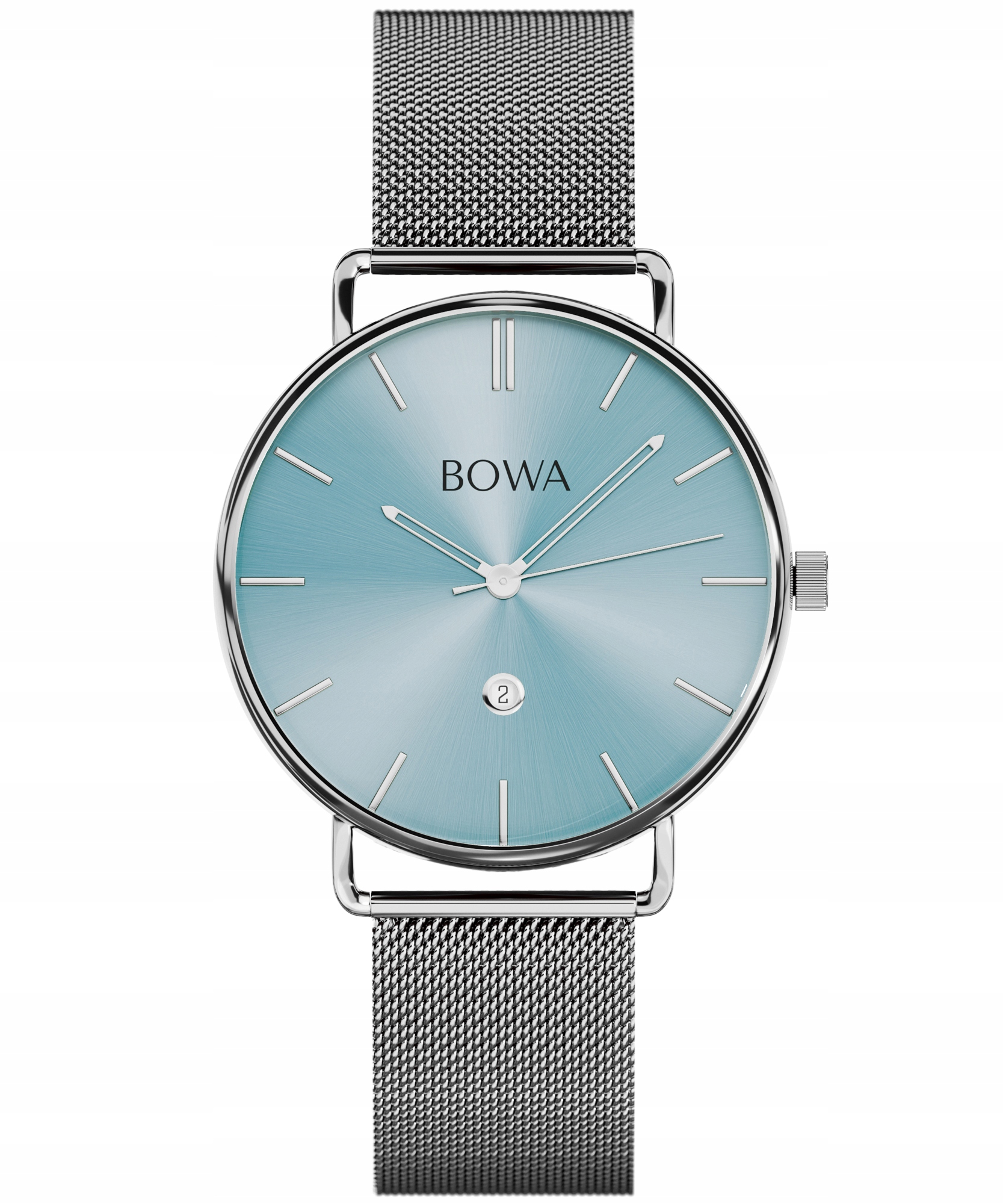 Dámské hodinky Bowa Milan Ice-Blue Silver Mesh 34