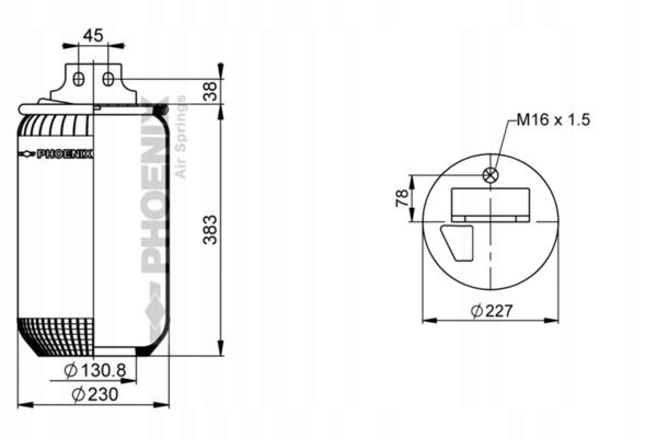 СИЛЬФОН ПОДУШКА ПІДВІСКИ 1 DF 20 G-1 NP PHOENIX