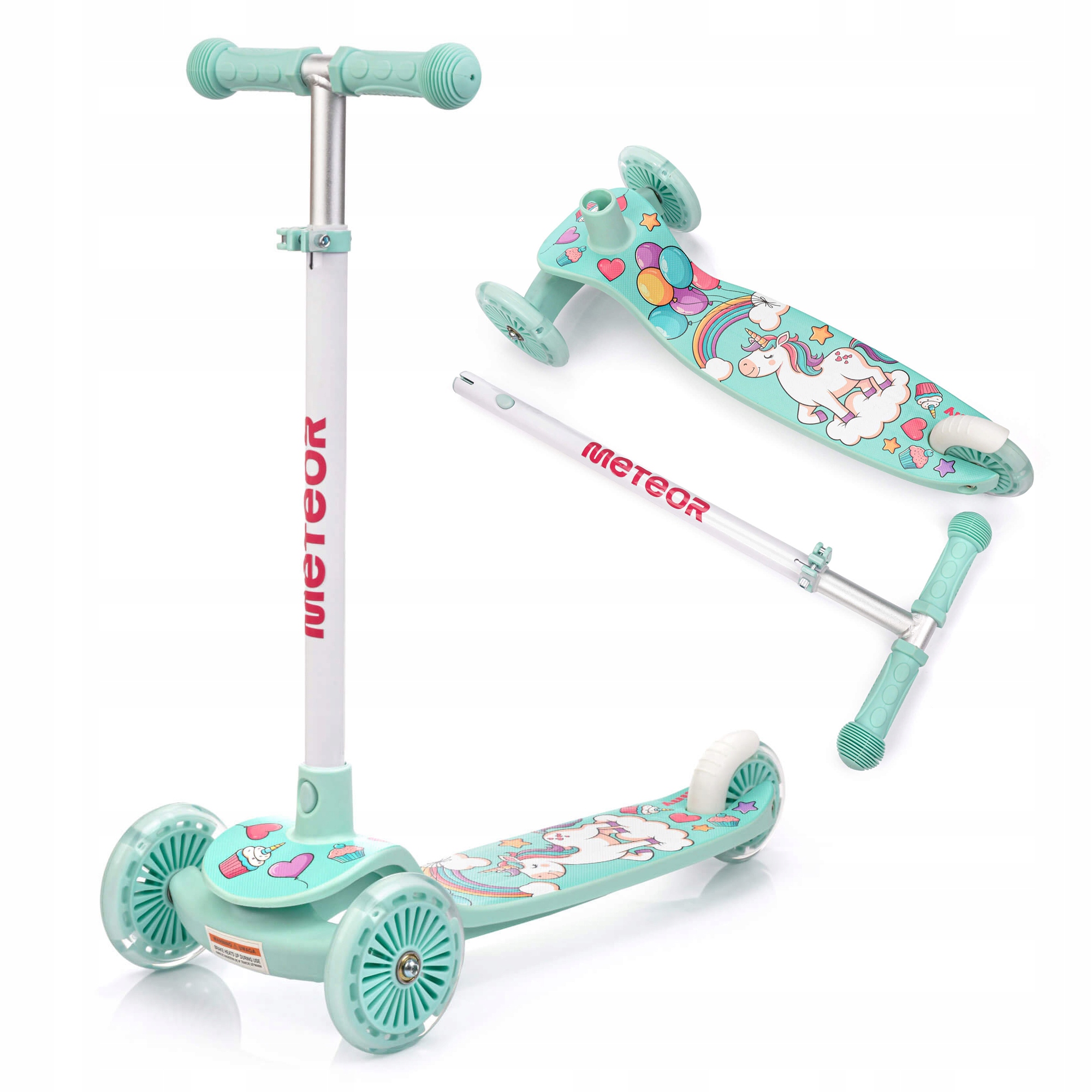 Hulajnoga Trójkołowa Balansowa Led Dla Dzieci Meteor Funny regulowana