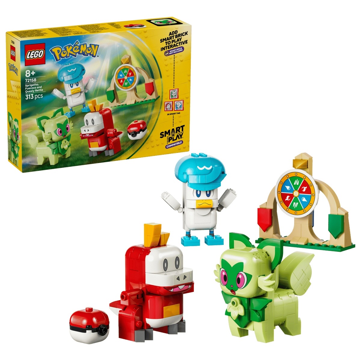 72158 Lego Pokemon Smart play: Sprigatito, Fuecoco a Quaxly – bitva