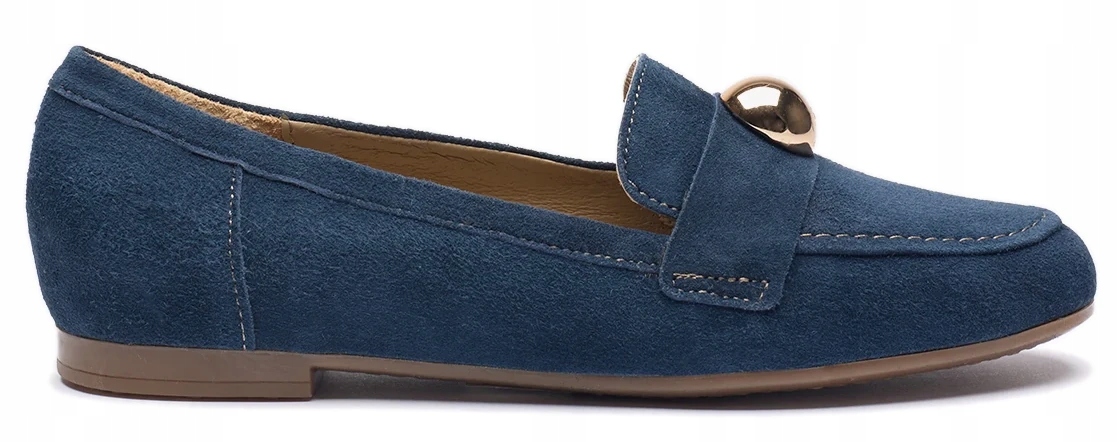 Modré Dámské Lehké Dámské Mokasíny Módní Kožené Ryłko 37