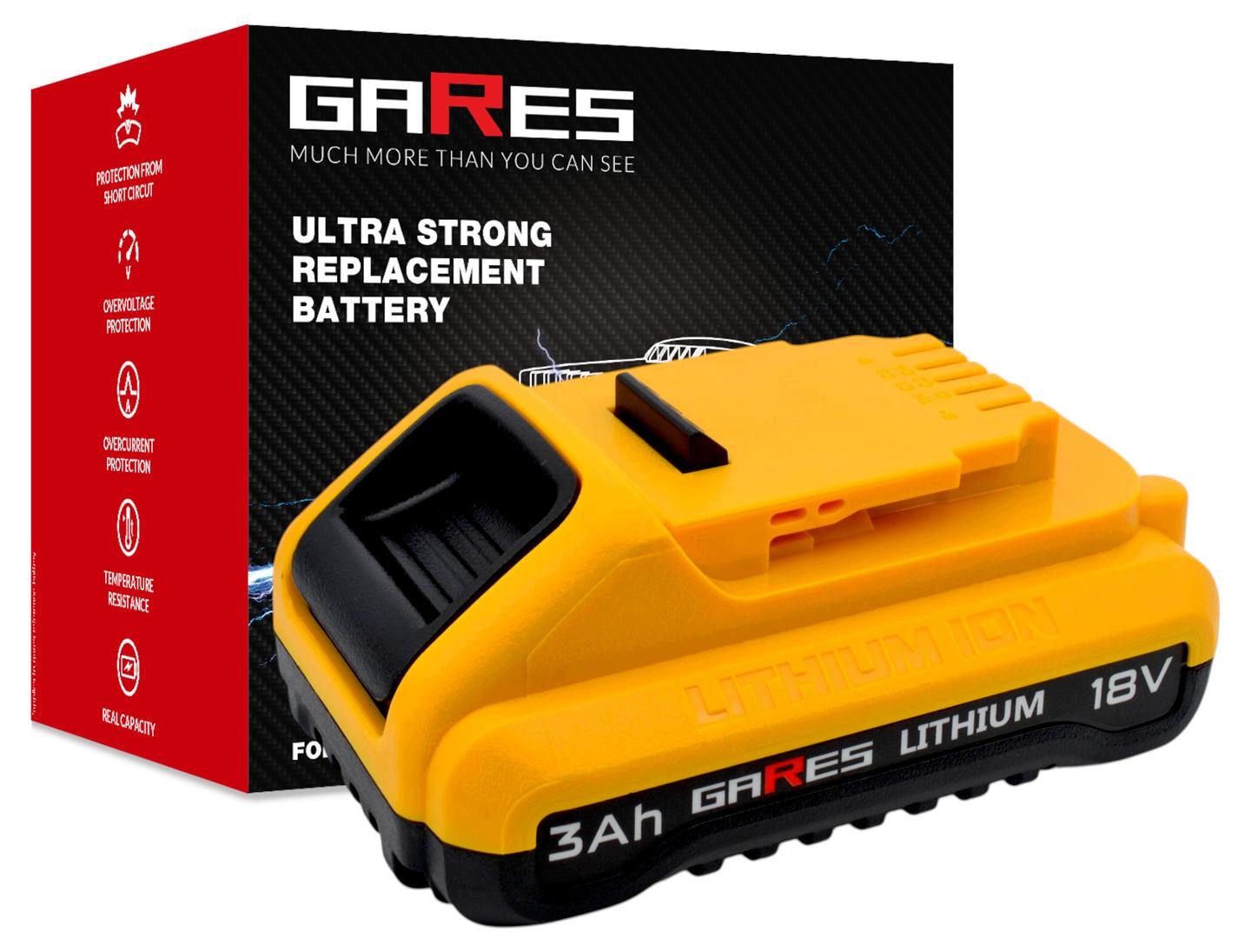 Akumulátor Baterie Gares pro Dewalt Xr DCB180 DCB181 DCB182 18V 3Ah