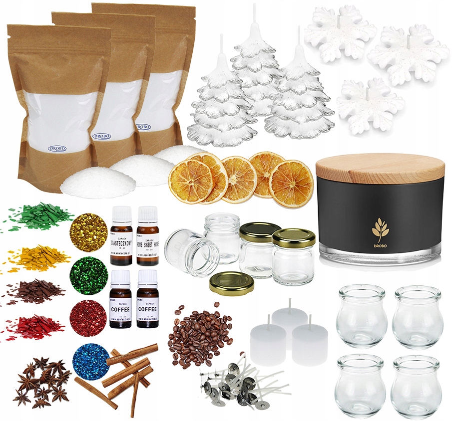 Velká sada na výrobu svíček XXL svíčky na vánoční dekorace 35 ks