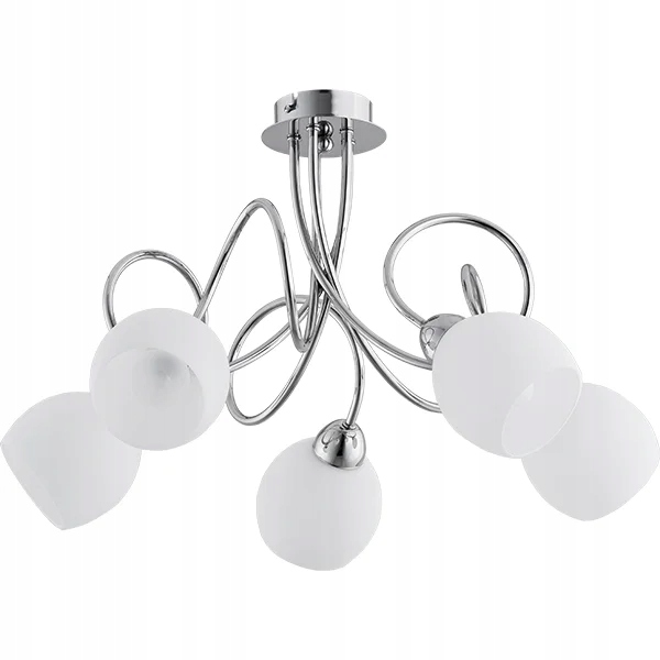 Alfa Florida lampa sufitowa chrom/biała 5xE14 10W