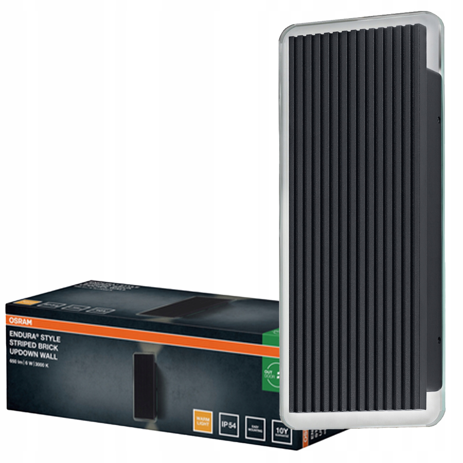 Zahradní nástěnné svítidlo Venkovní Led lampa 6W 480lm 3000K Šedá IP54 Endura