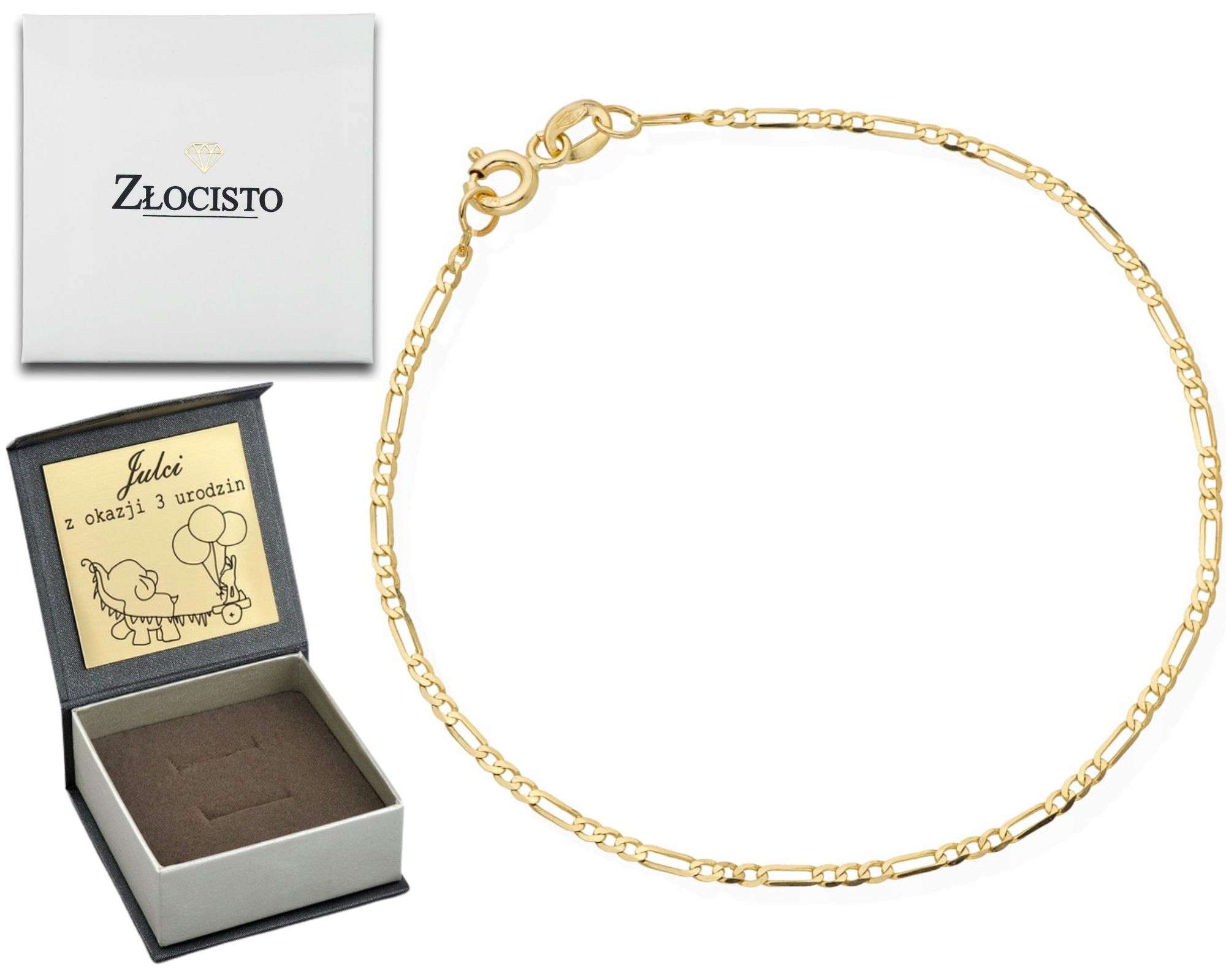 Zlatý Náramek Figaro 585 Gravírování