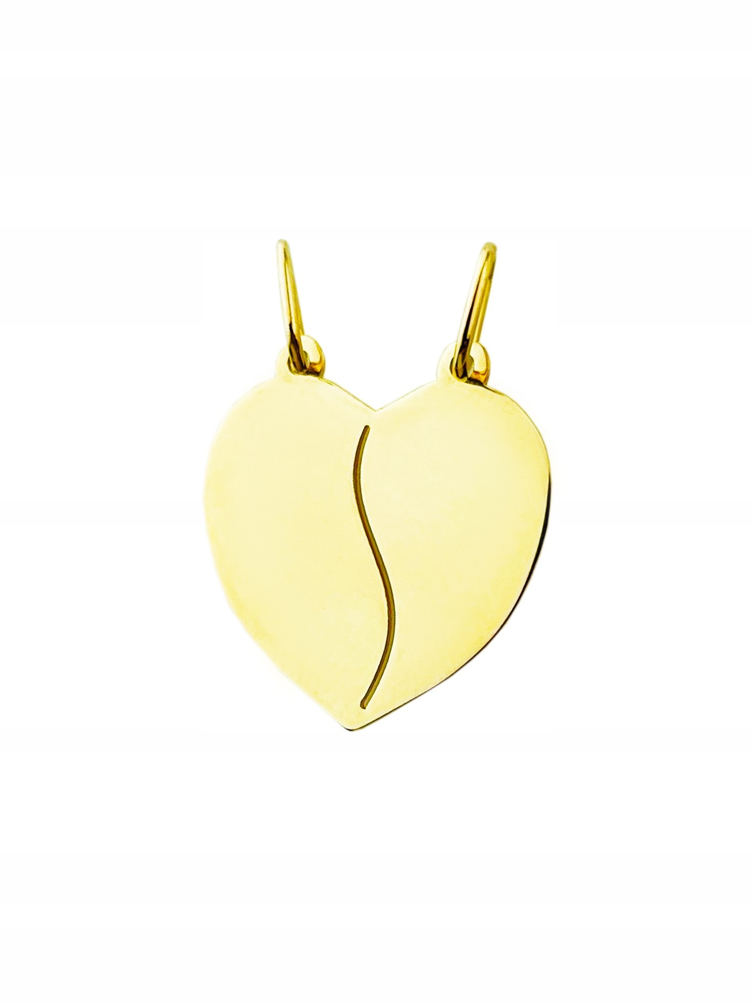 Zlatý přívěsek, přívěsek, srdíčko, zlomené, hladké