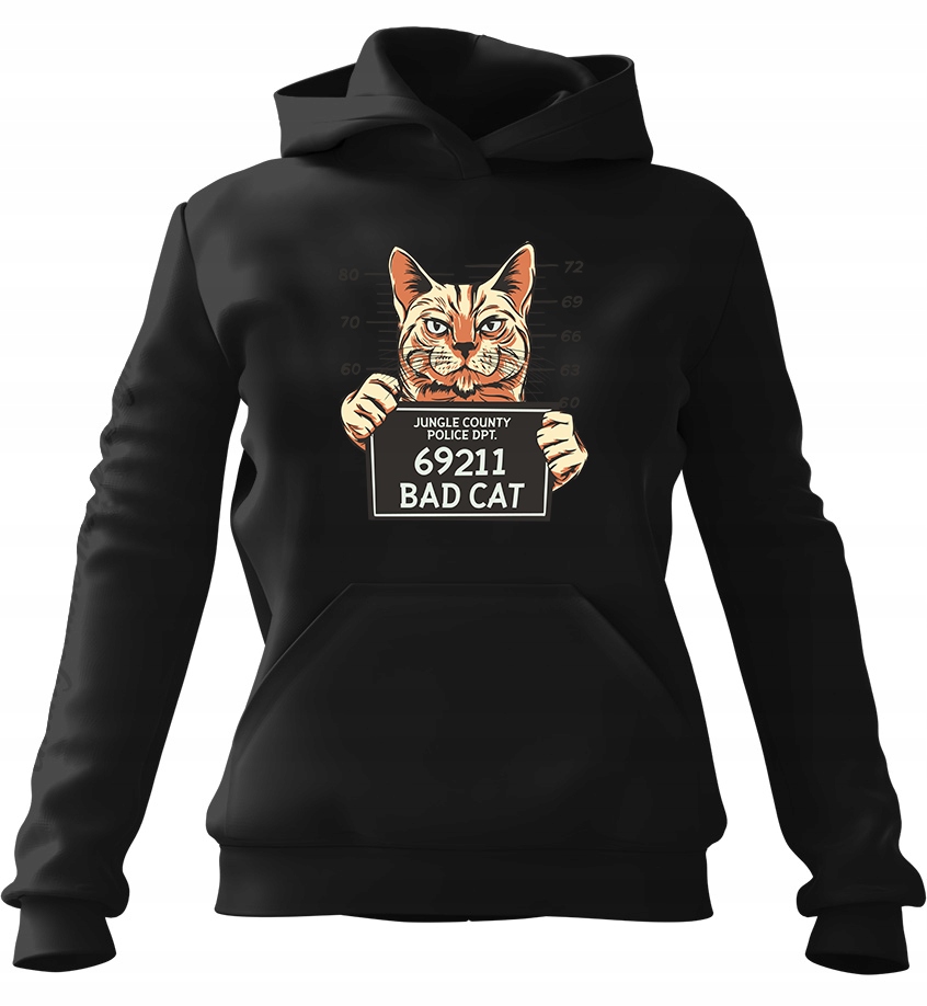 pánská mikina s kapucí Bad Cat Černá L pro muže, muže a muže