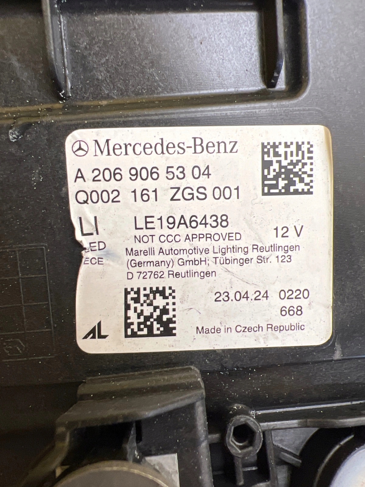 light left Mercedes C-Klasa W206 A2069065304 Digital Light