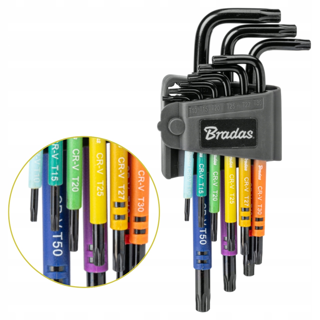 Komplet Kluczy Imbusowych Torx T10-T50 Z Otworem Długie zestaw 9 elementów