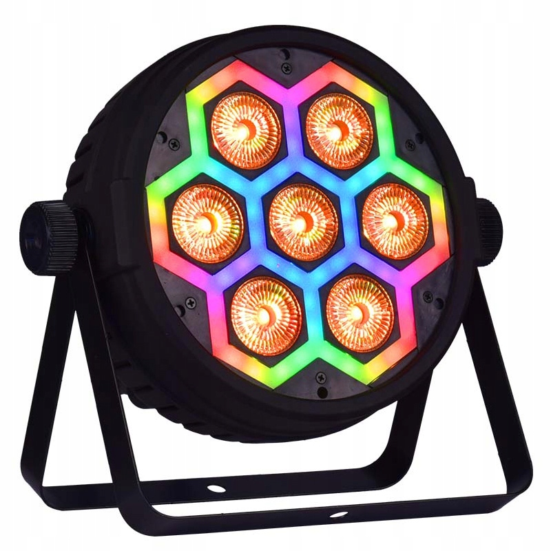 Led Scenický Reflektor Par Osvětlovač Neonový Efekt Duhy LIGHT4ME 7x12 Led