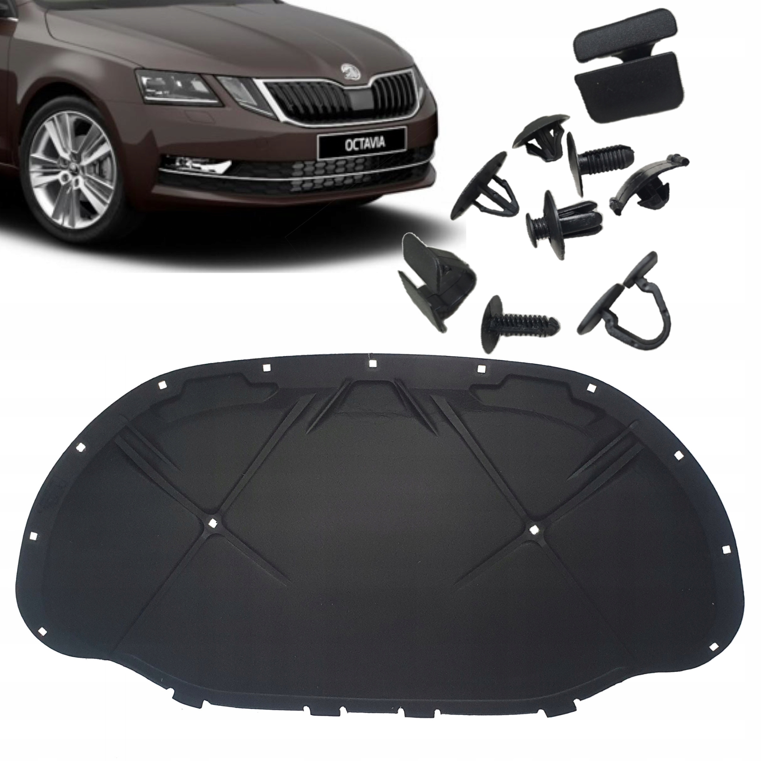 Ztlumení masky Izolace podbití Škoda Octavia III 12-20 sponky Hq