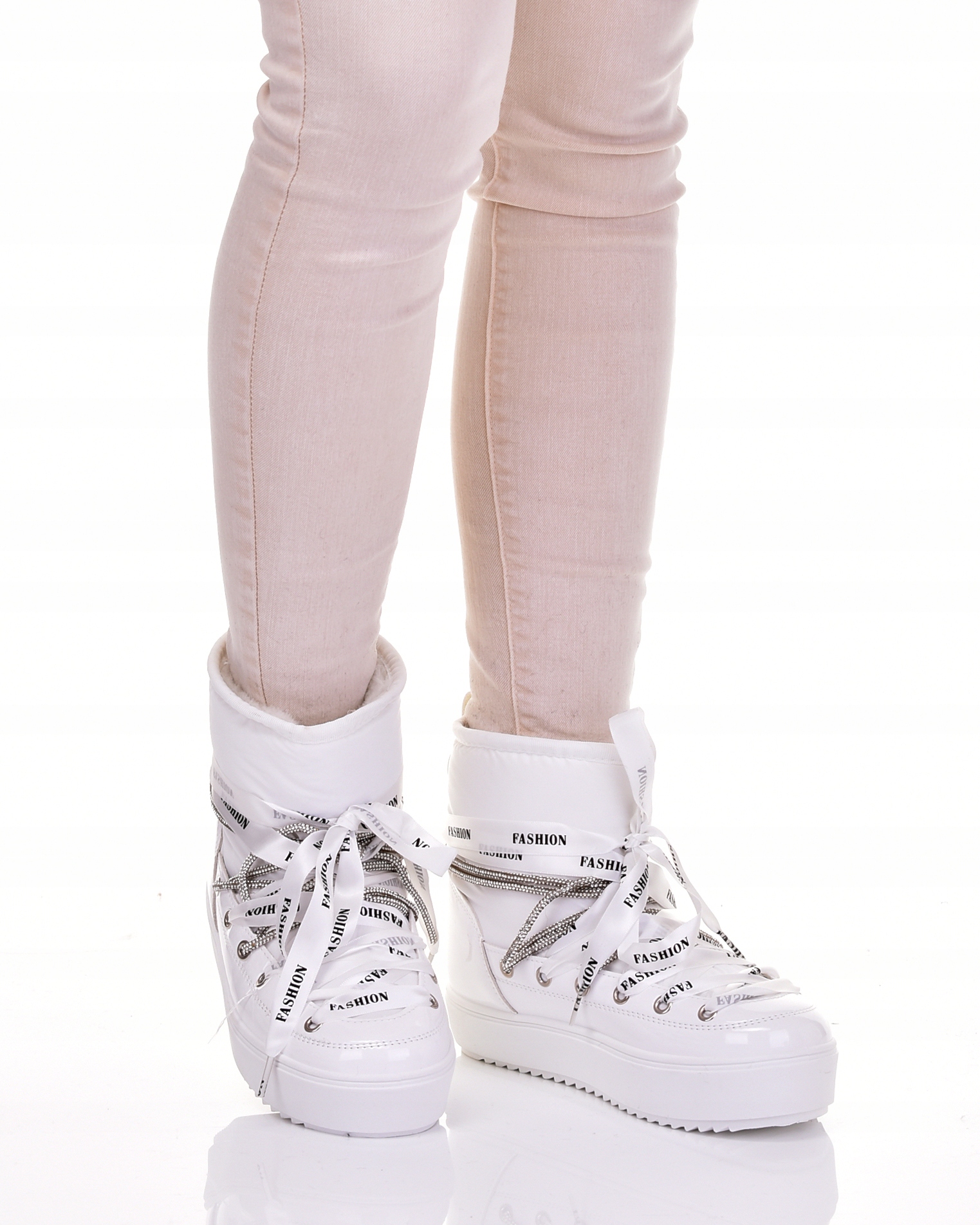 MODNE ŚNIEGOWCE Z FUTERKIEM WSUWANE BUTY ZIMOWE NA PLATFORMIE Oryginalne opakowanie producenta pudełko