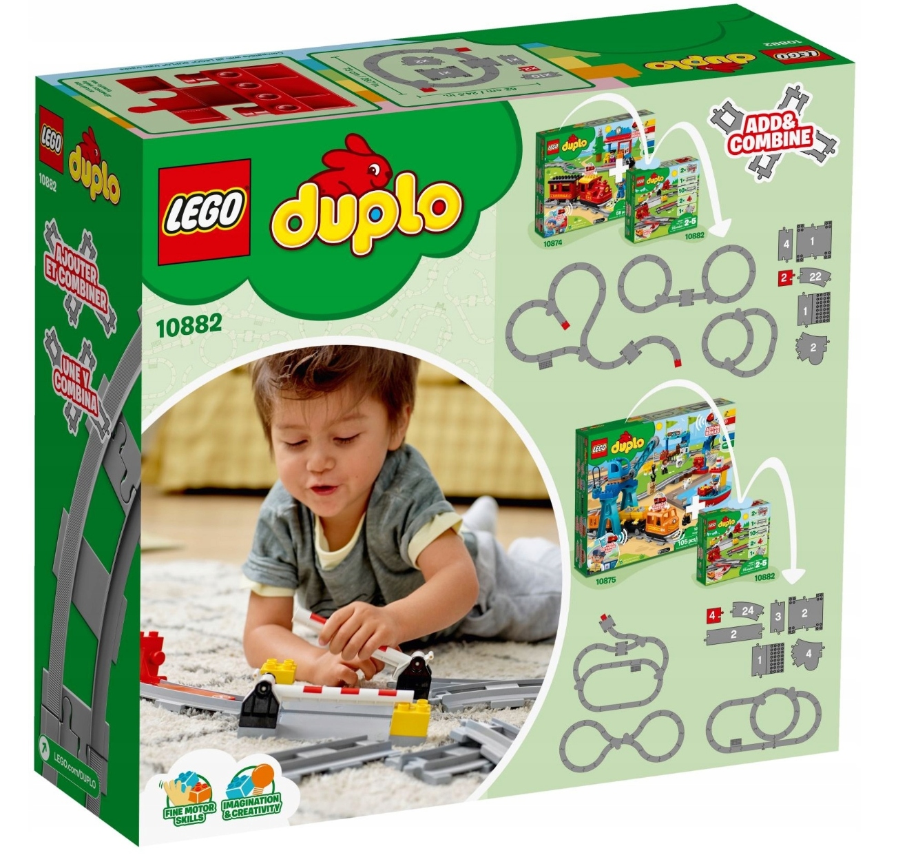 LEGO DUPLO 10882 Tory Zwrotnice Szlabany Przejazd Marka LEGO