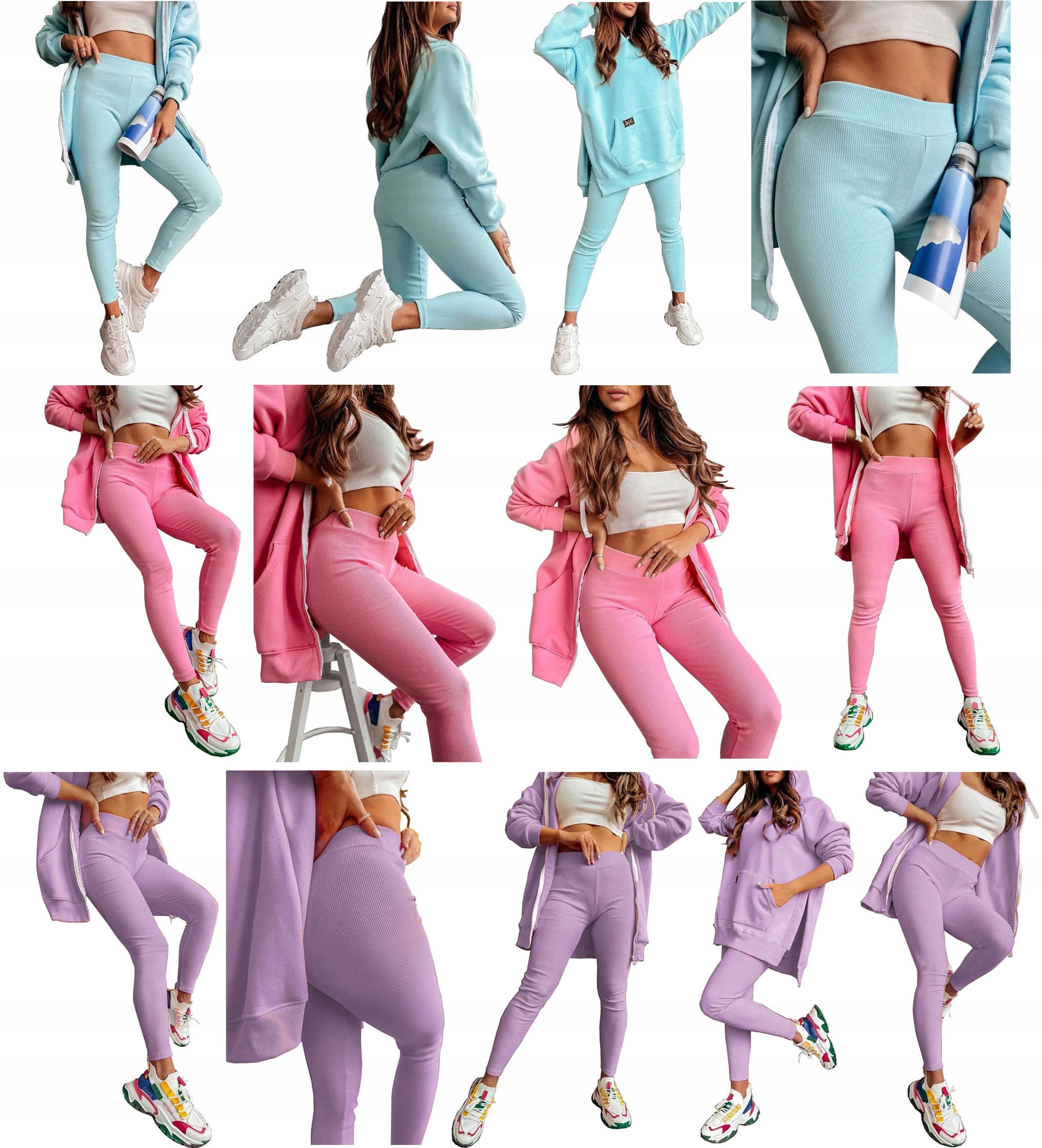 LEGGINSY PRĄŻKOWANE GETRY W PRĄŻKI SPODNIE RURKI S Rozmiar M