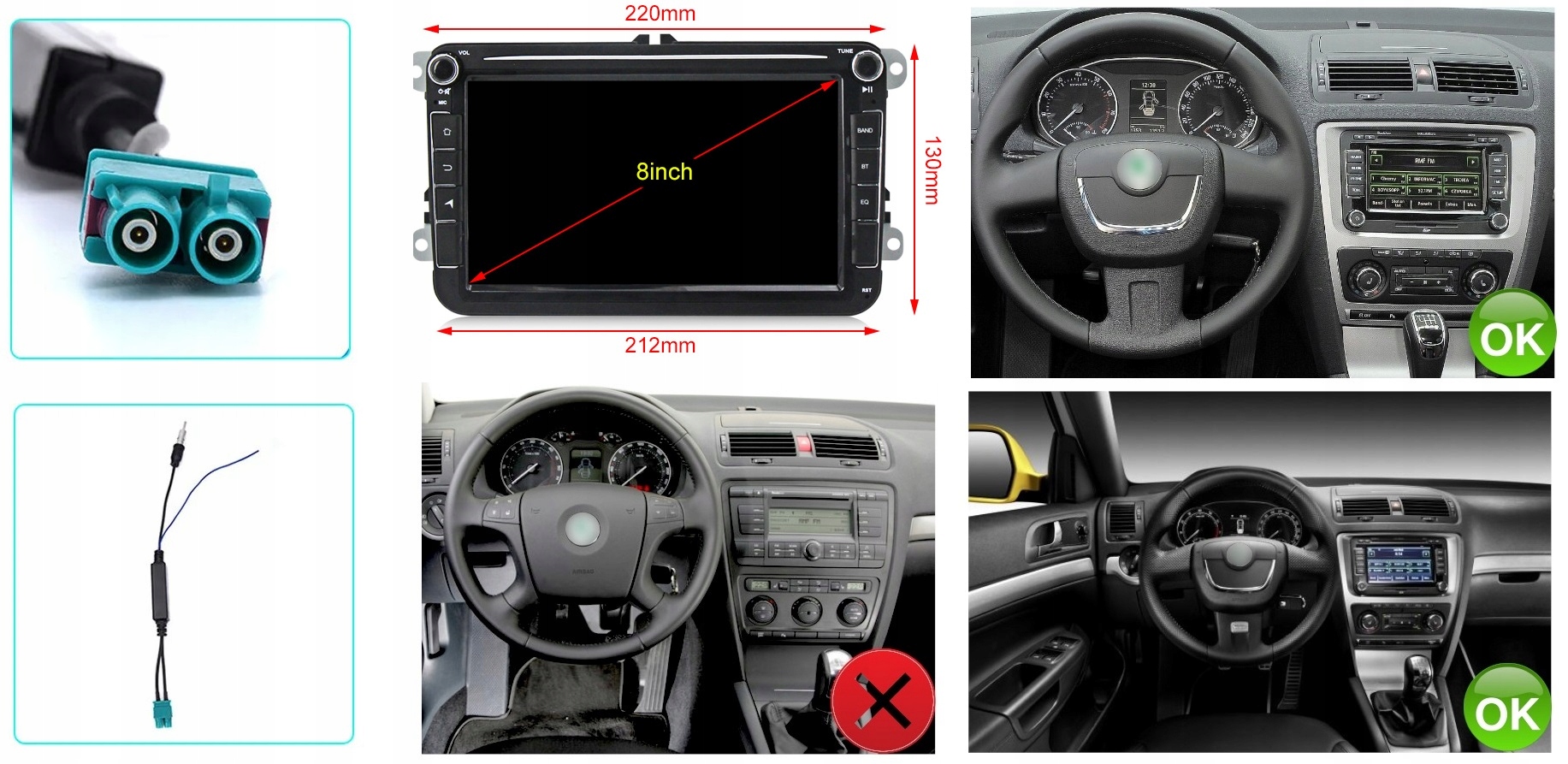 RADIO ANDROID GPS SKODA YETI ROOMSTER FABIA 4/64GB Kod producenta 56/310