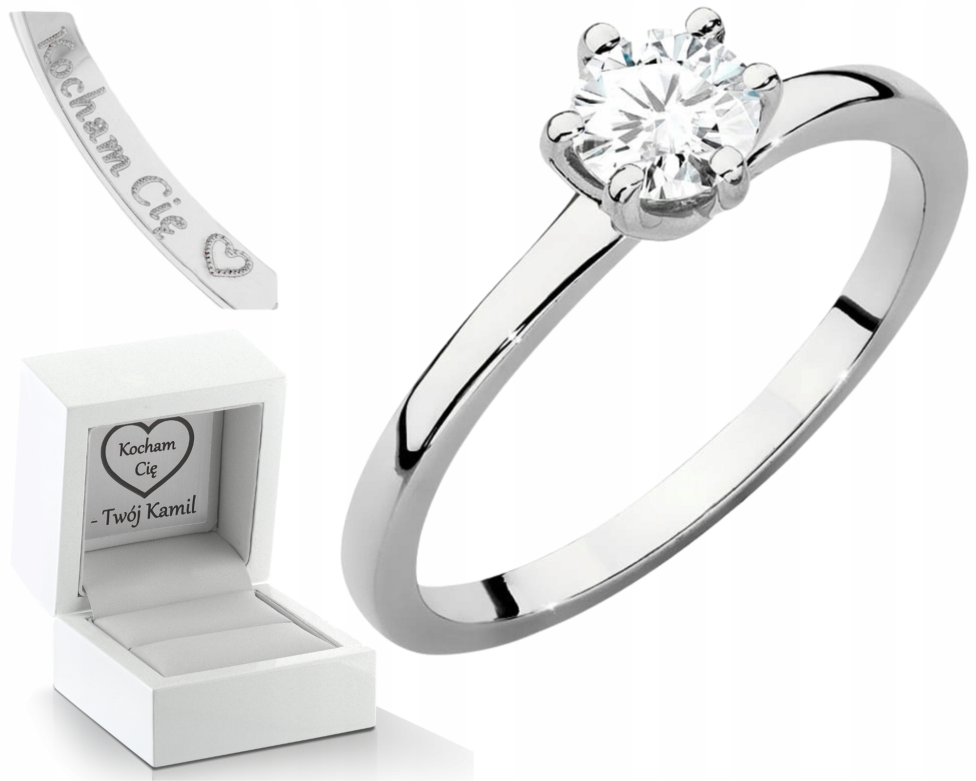 Prstýnek Z Bílého Zlata S Laboratorským Diamantem