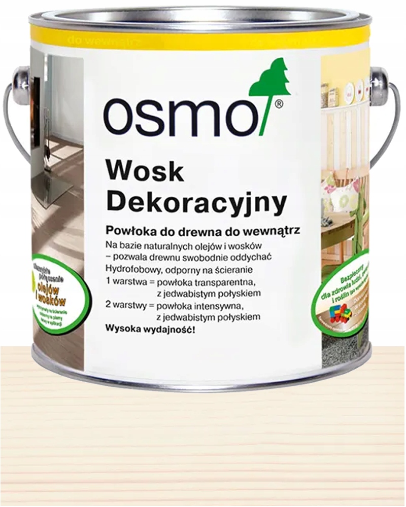 Osmo Wosk Dekoracyjny Transparentny Bezbarwny Biały 3111 0,75L