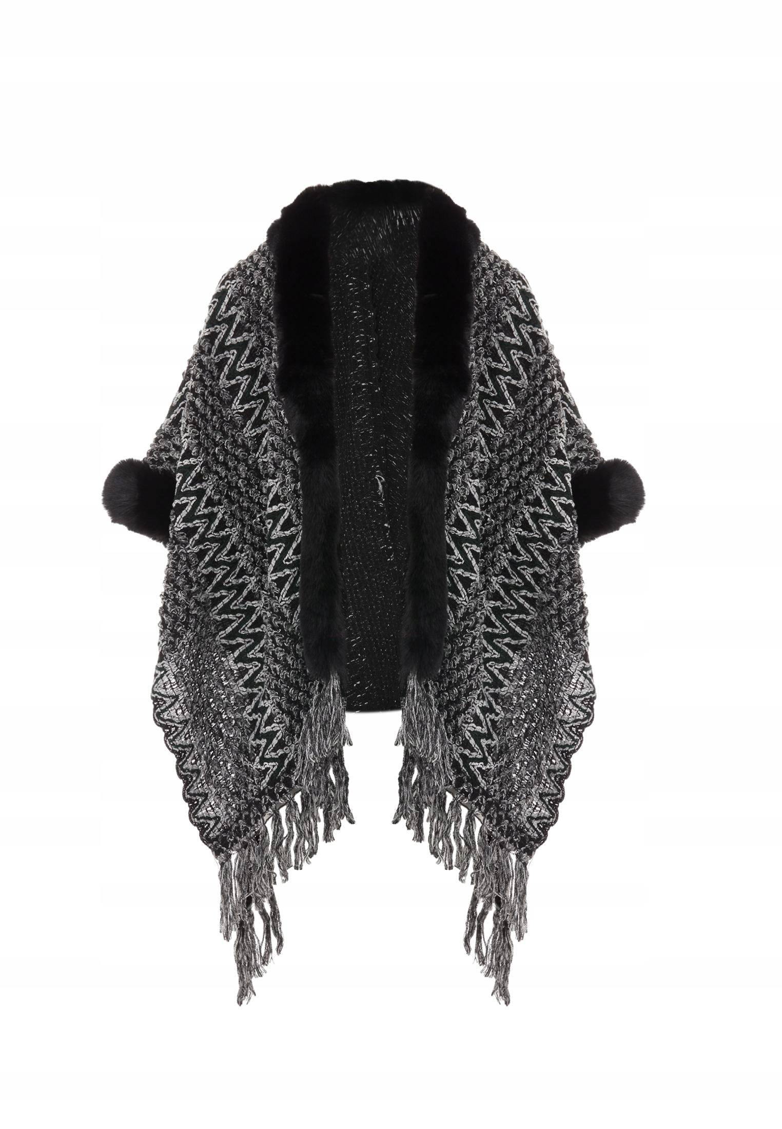 WAJALA damski ponczo - czarny, M