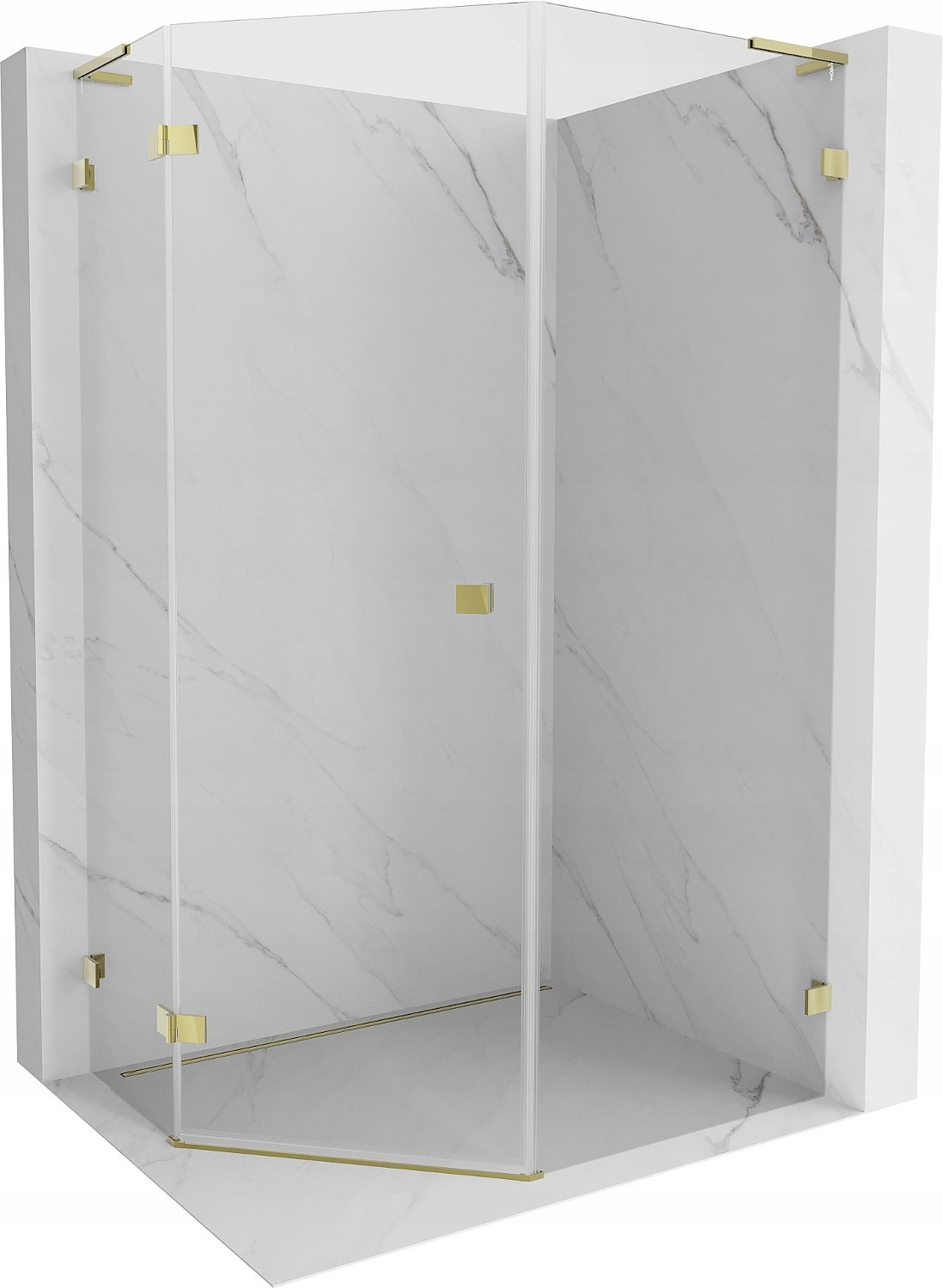 Mexen Lunar L Kabina Prysznicowa Lewa 80X100 CM Transparent Złota