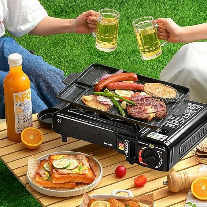 KUCHENKA GAZOWA TURYSTYCZNA NA KARTUSZE PRZENOŚNA POLOWA + 8 x KARTUSZ GAZU Materiał stal