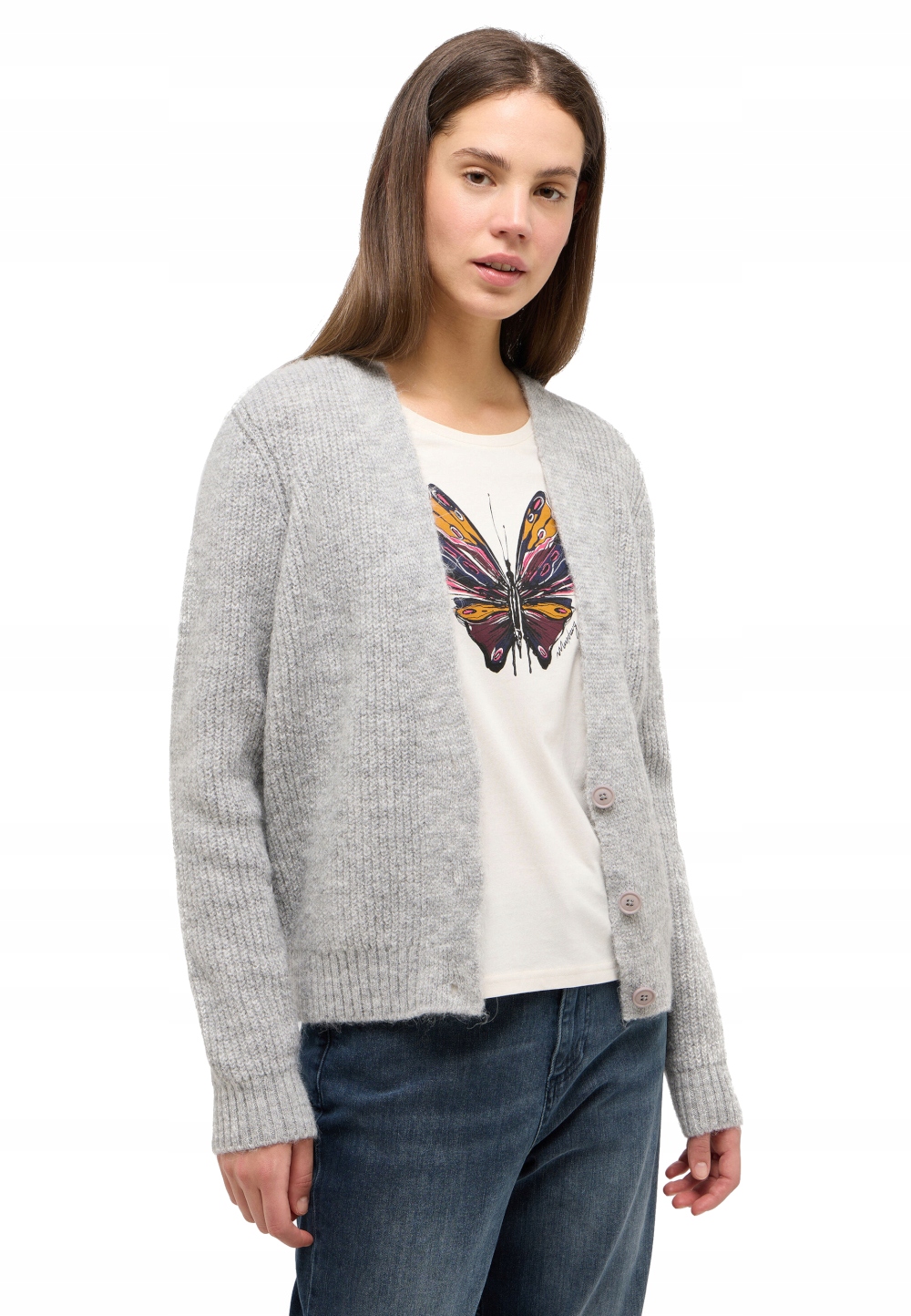 Mustang Šedý Dámský Svetr, Kardigan, Popelavý