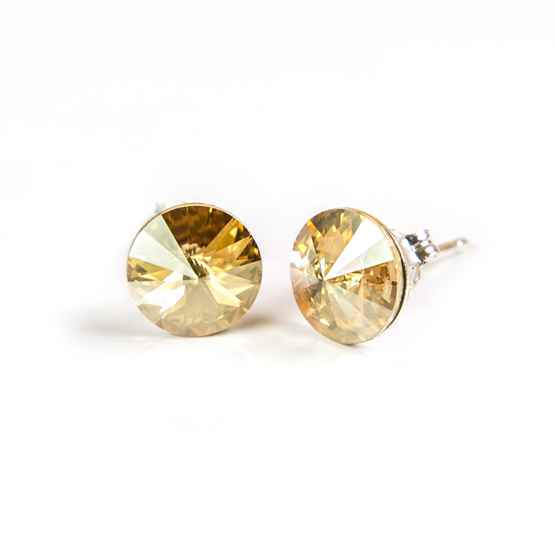 

Srebrne Kolczyki 925 Swarovski Rivoli 6mm Gsha