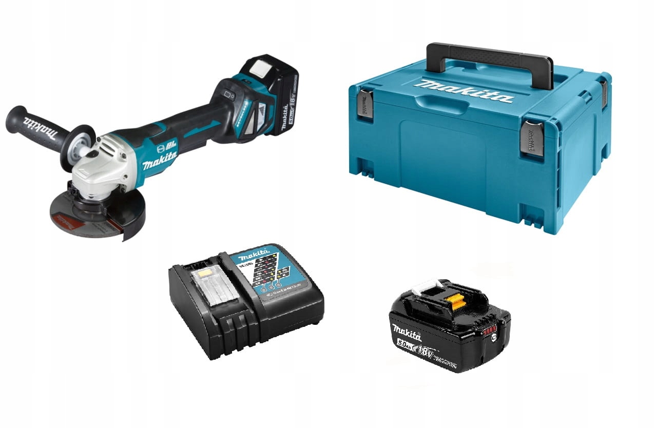 Makita DGA518RTJU szlifierka kątowa Aws 2x5Ah