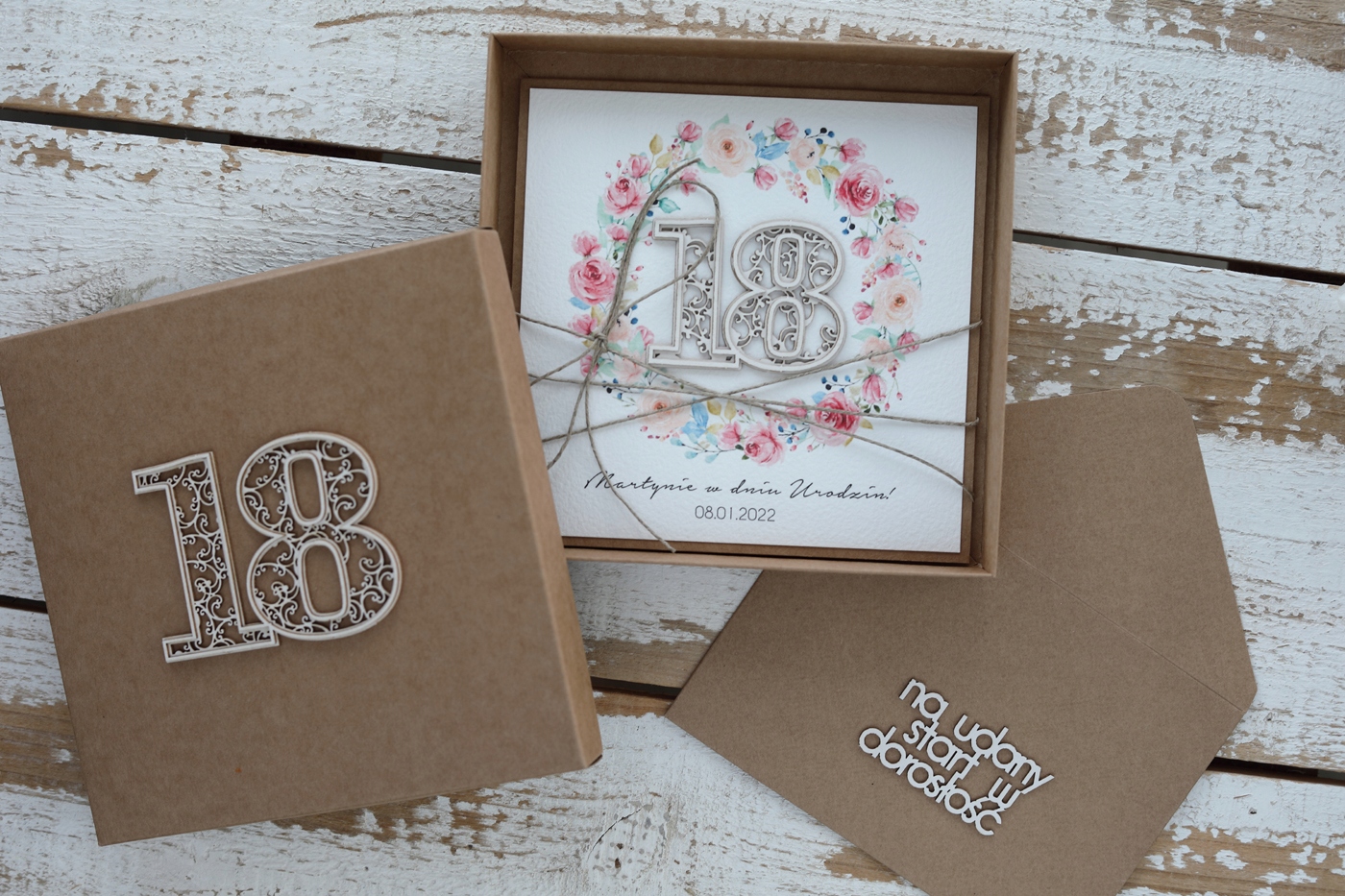 Přání krabička dárek k 18. narozeninám osmnáctku