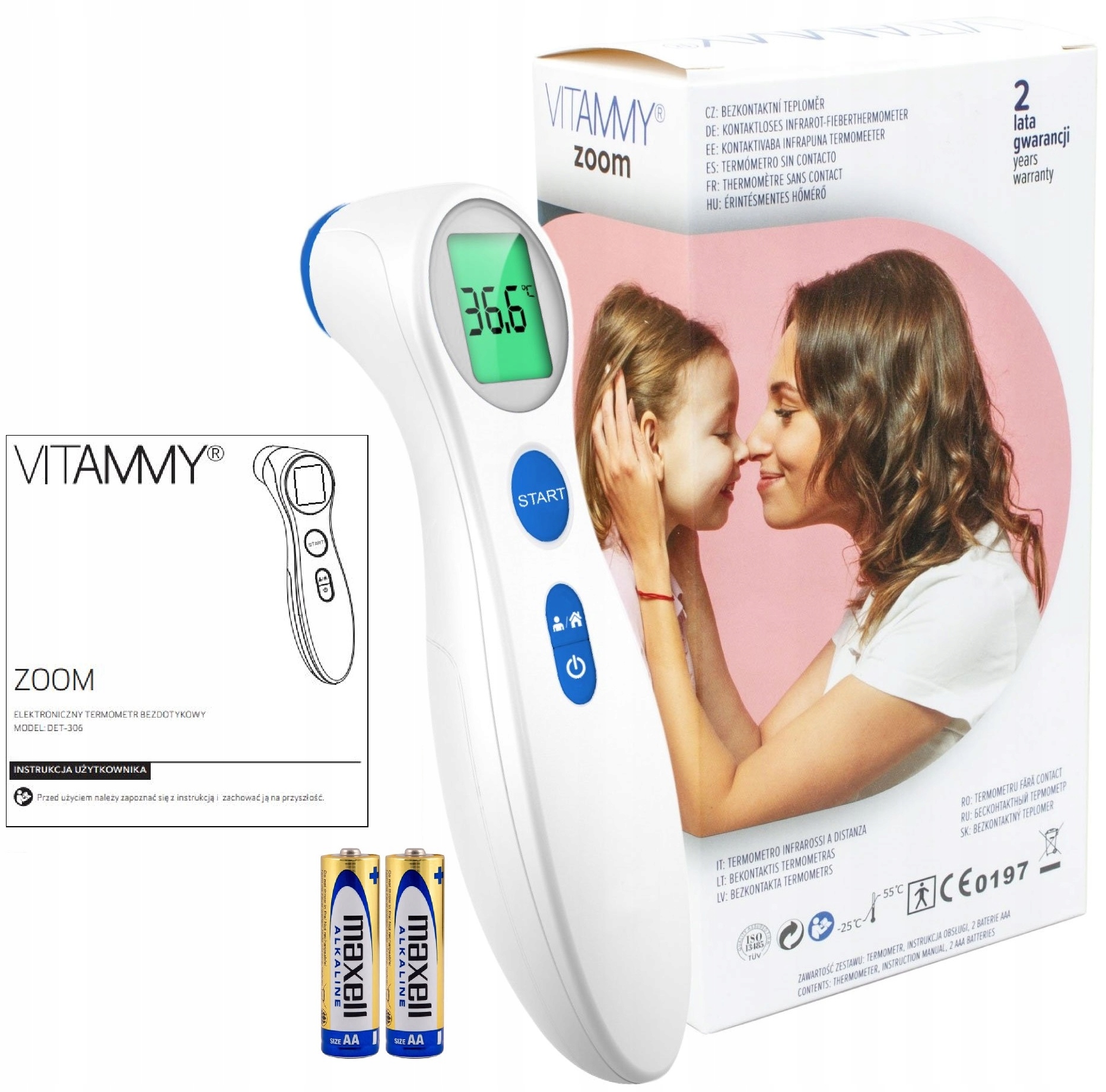 

Vitammy Zoom Termometr bezdotykowy na podczerwień