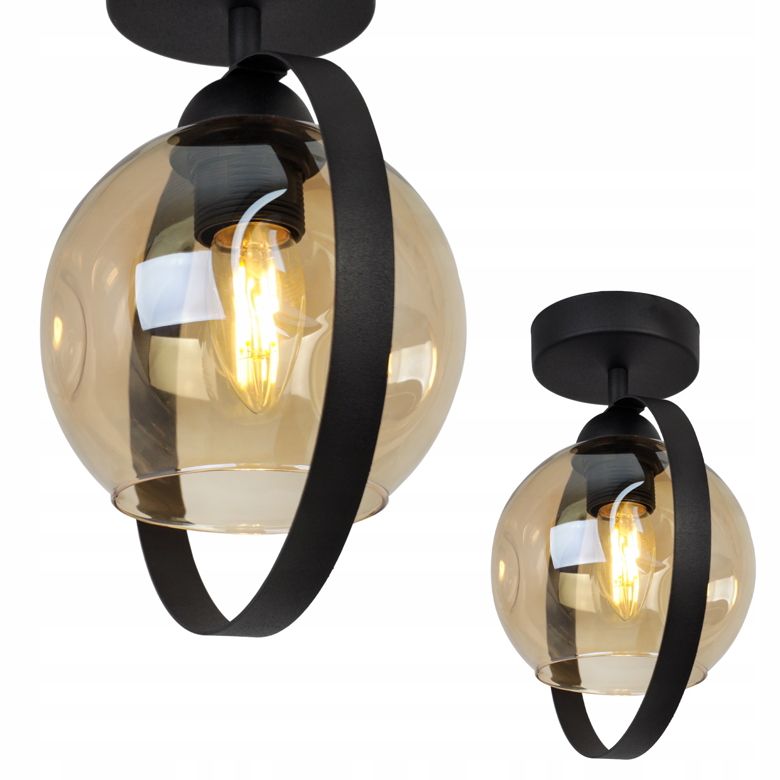 

Nowoczesna Lampa Sufitowa Szklany Klosz Pierścień