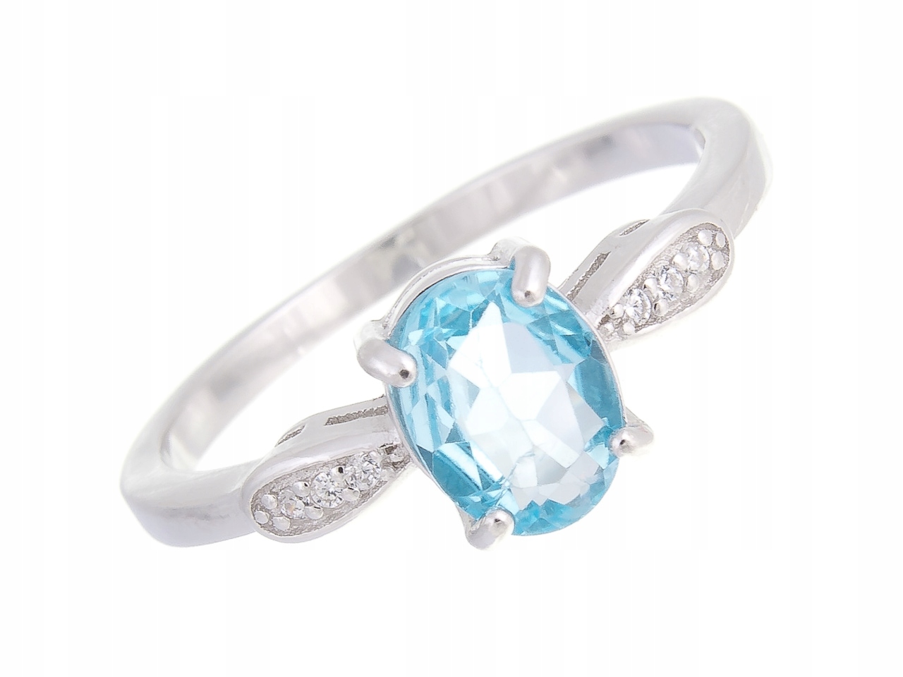 Stříbrný Prstýnek Vel Swiss Topaz Přírodní