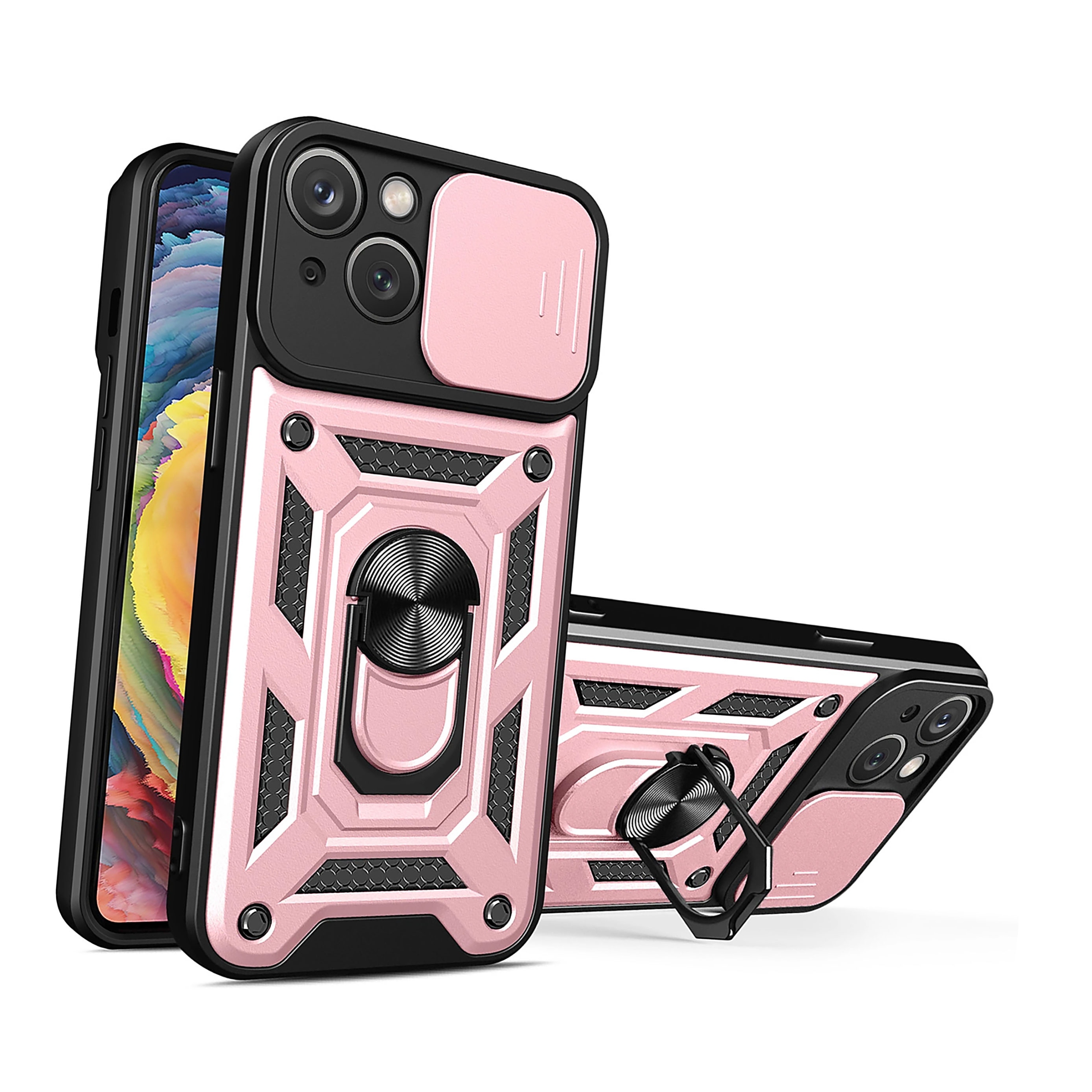 Pancerne etui podstawka do iPhone 15 Plus Hybrid Armor Camshield