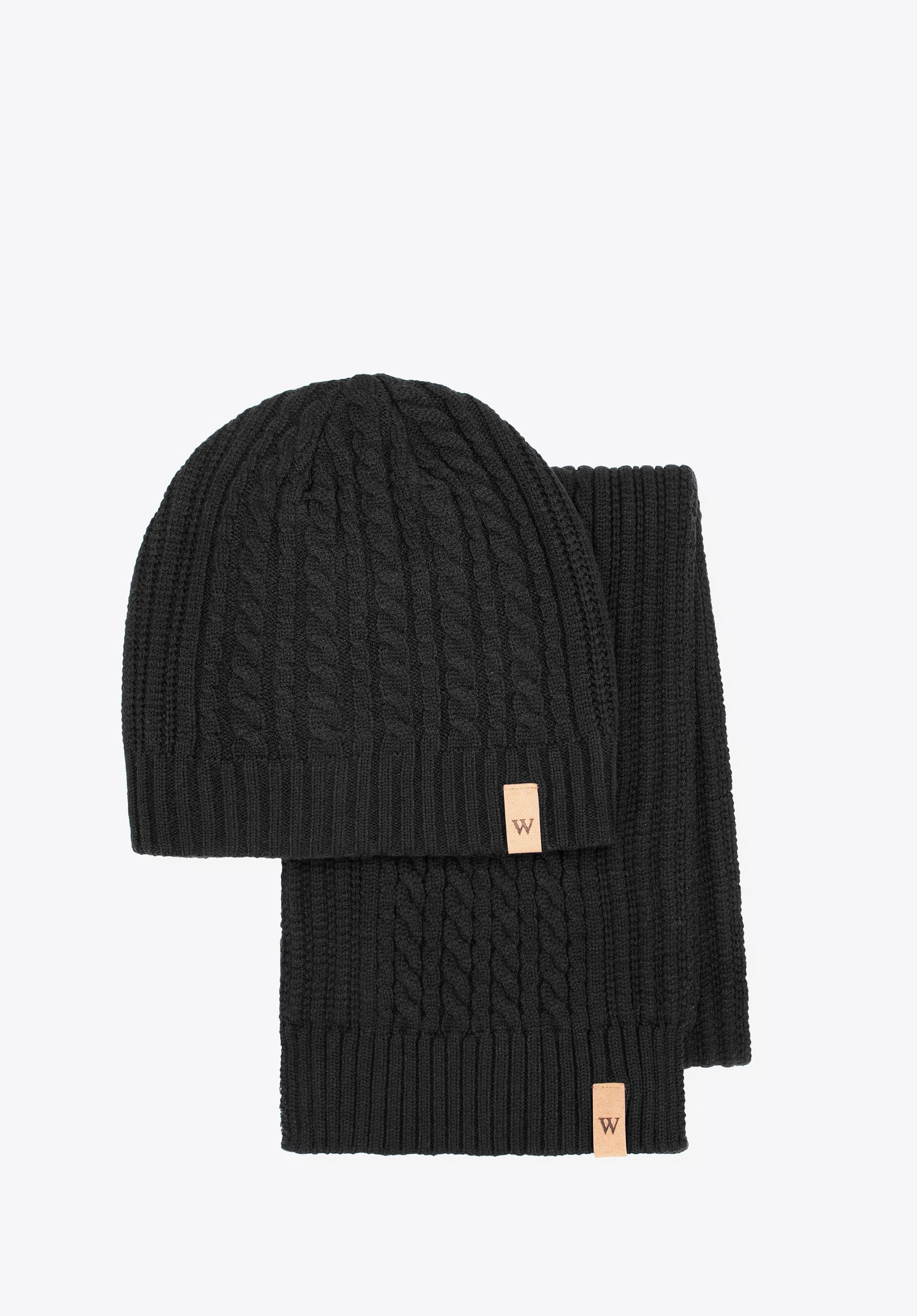 Unisex zimní komplet čepice a šála Wittchen 007-1 měkká černá